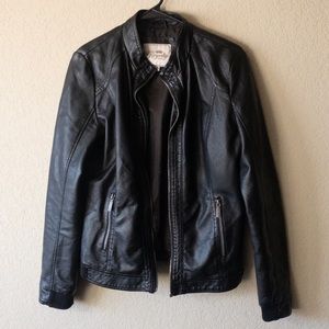 Royalty Fake Black Leather Jacket Medium